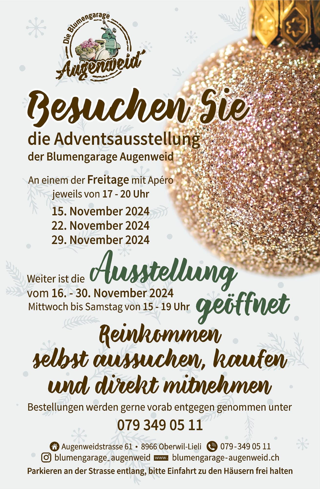 Advents-Ausstellung in der Blumengarage Augenweid